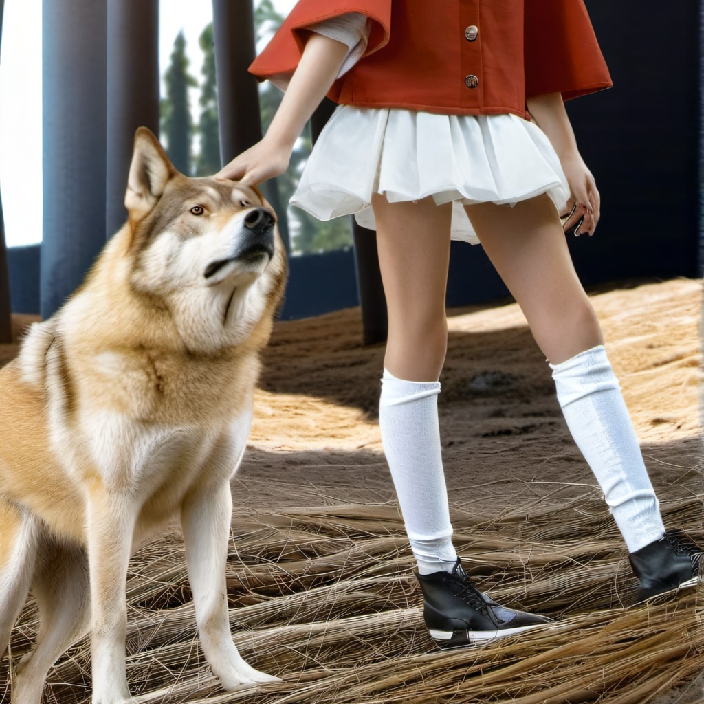 chat with ai character: lil red tames wolf