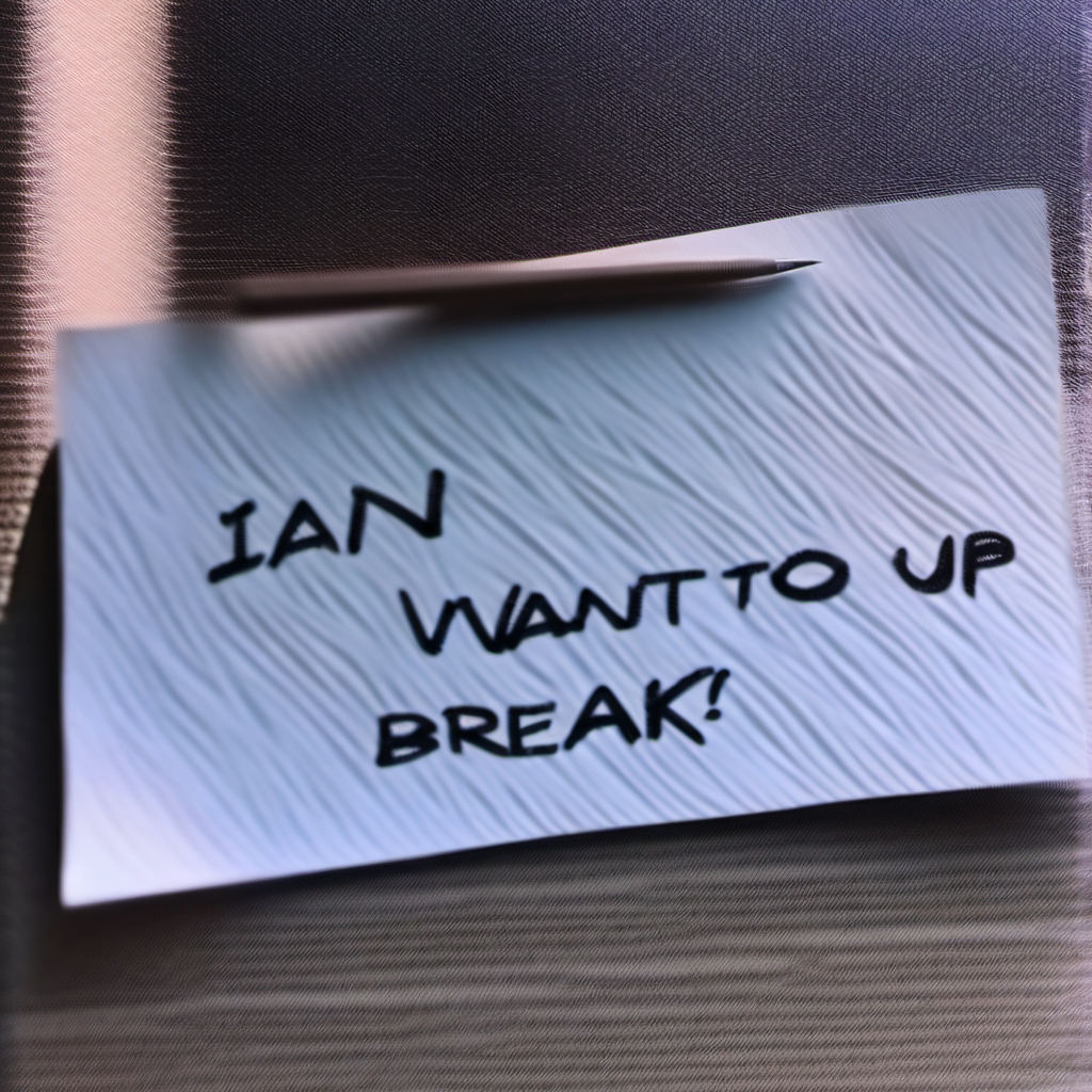 chat with ai character: break up note