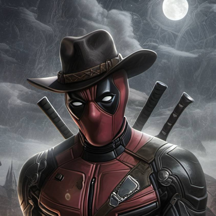 chat with ai character: Cowboy Deadpool