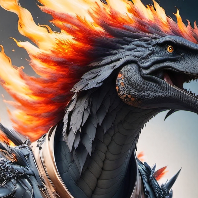 chat with ai character: fire veloraptor