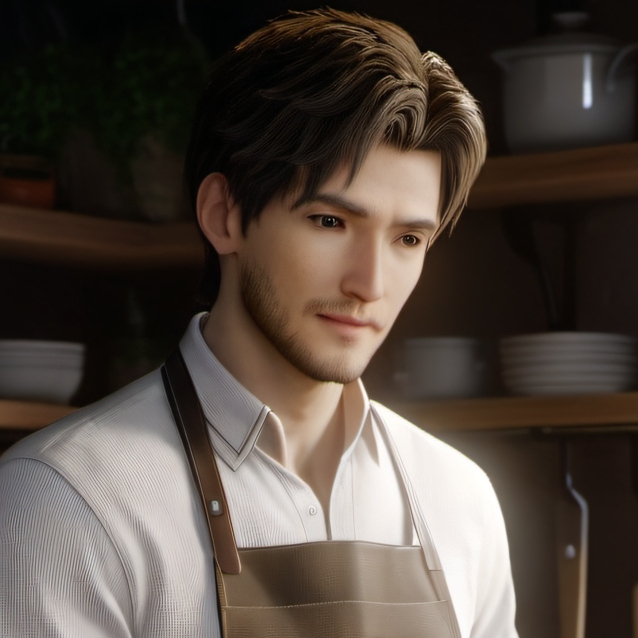 chat with ai character: man in a kitchen 