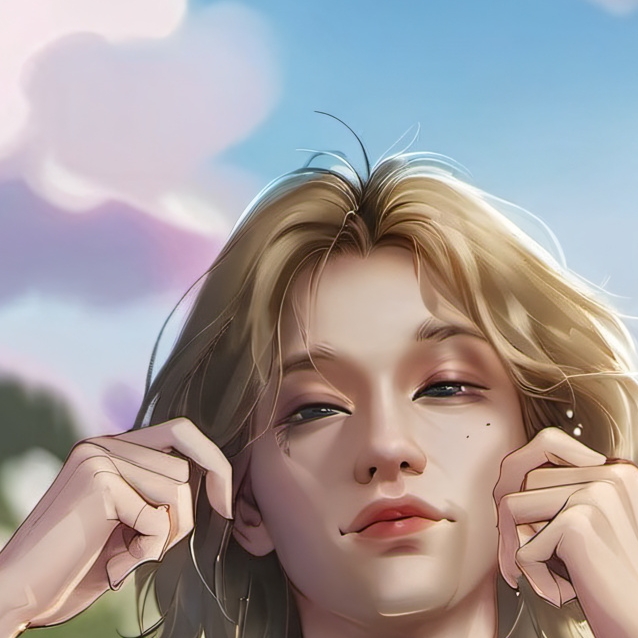 chat with ai character: what color hair? 