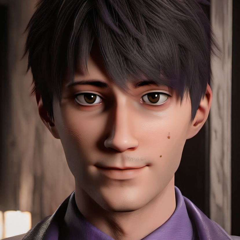 chat with ai character: The purple guy￼