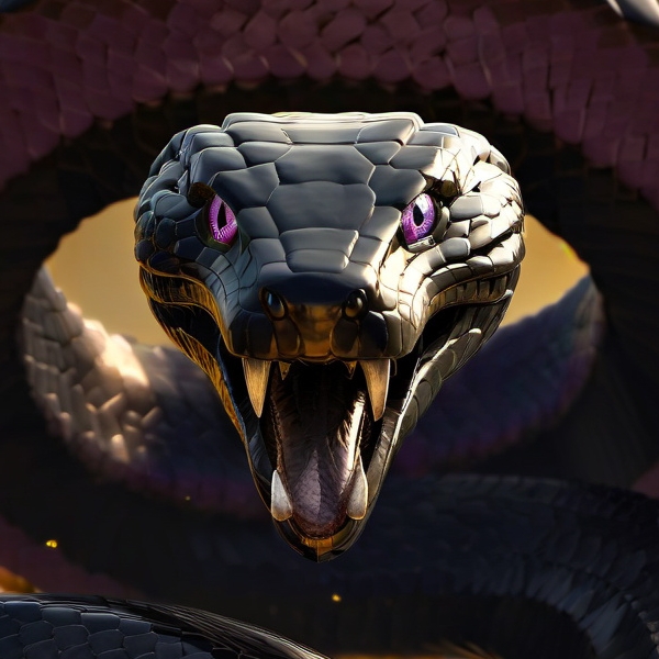 chat with ai character: giant purple snake