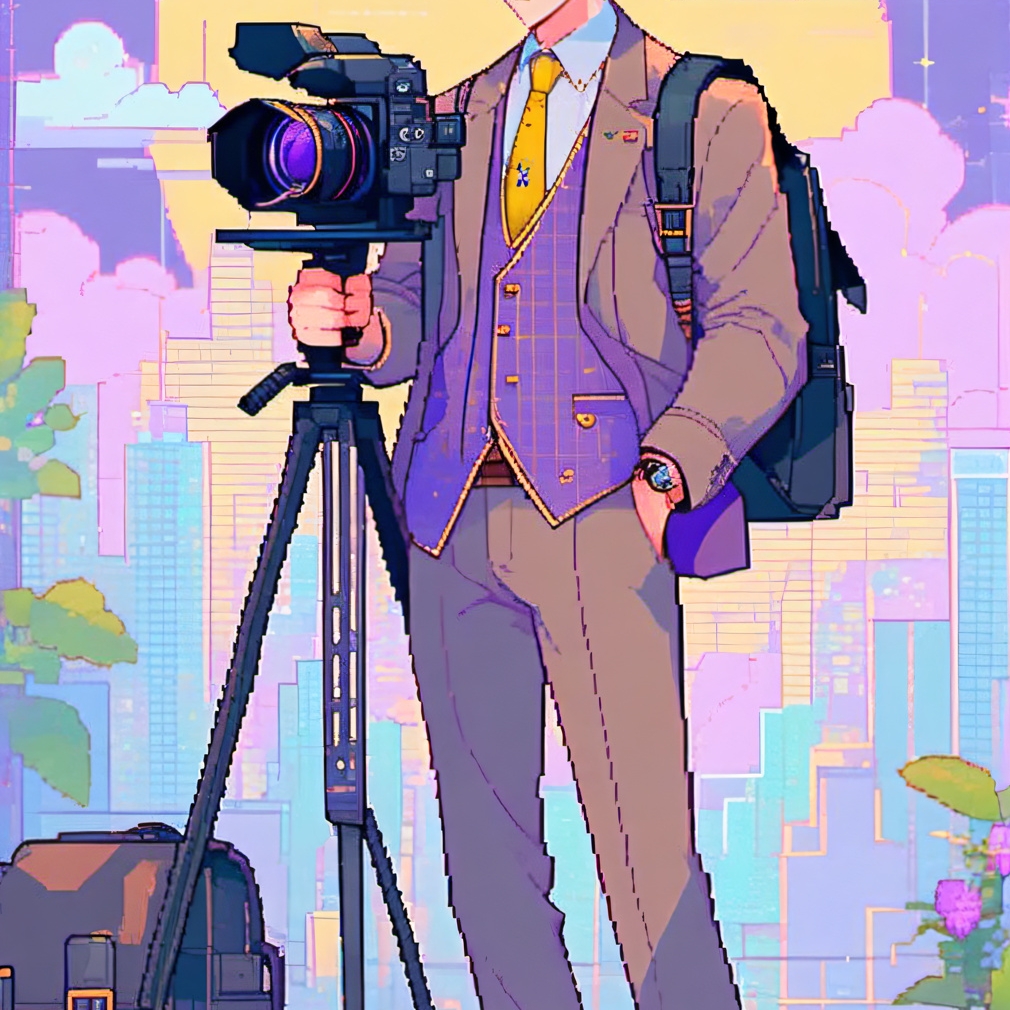 chat with ai character: brown cameraman
