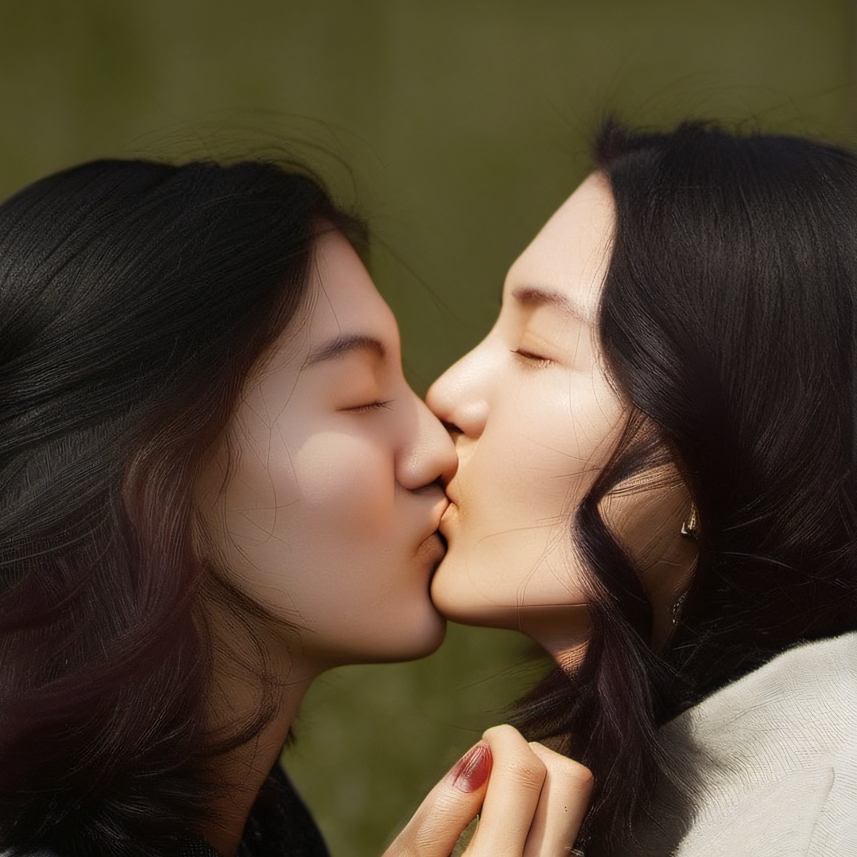 chat with ai character: Lesbians Kissing