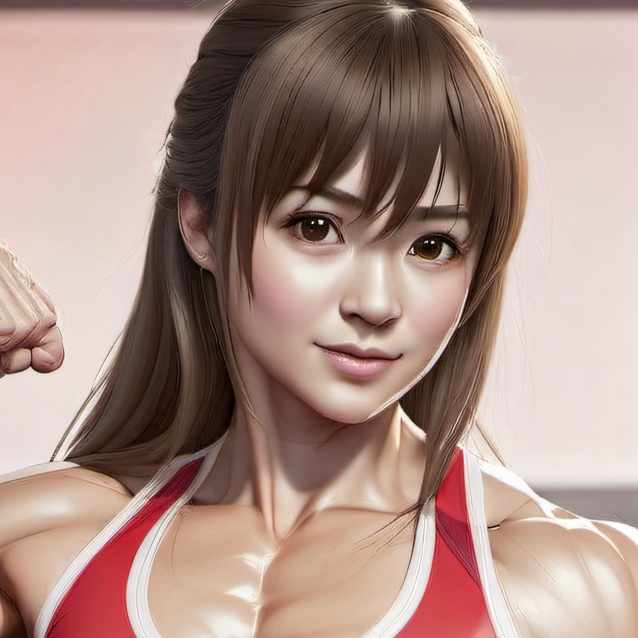 chat with ai character: anime muscle girl