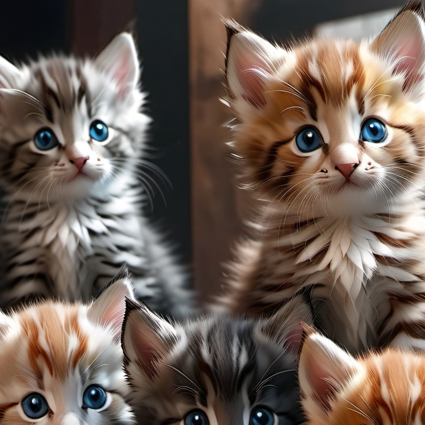 chat with ai character: Mama cat and kits