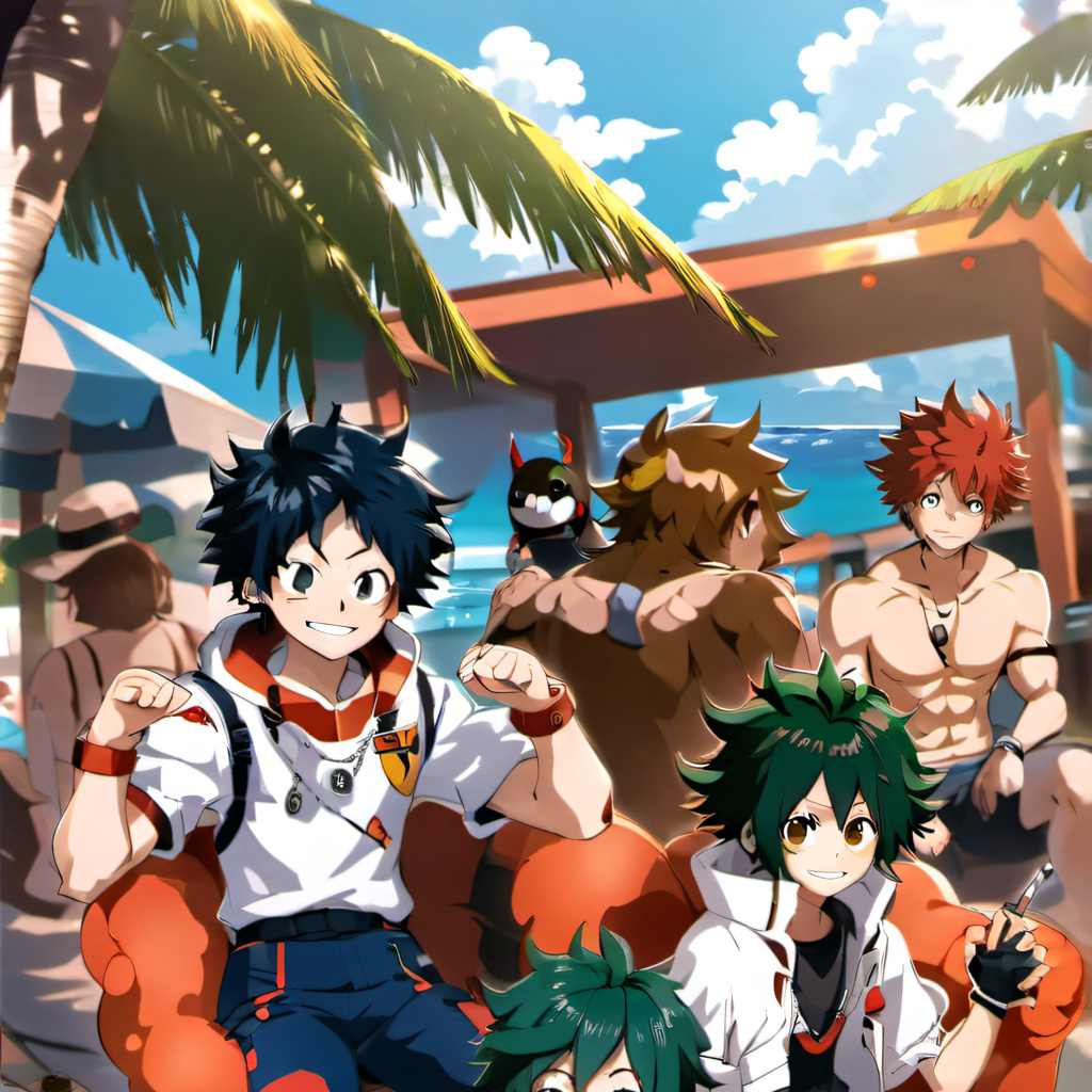 chat with ai character: MHA on the Beach